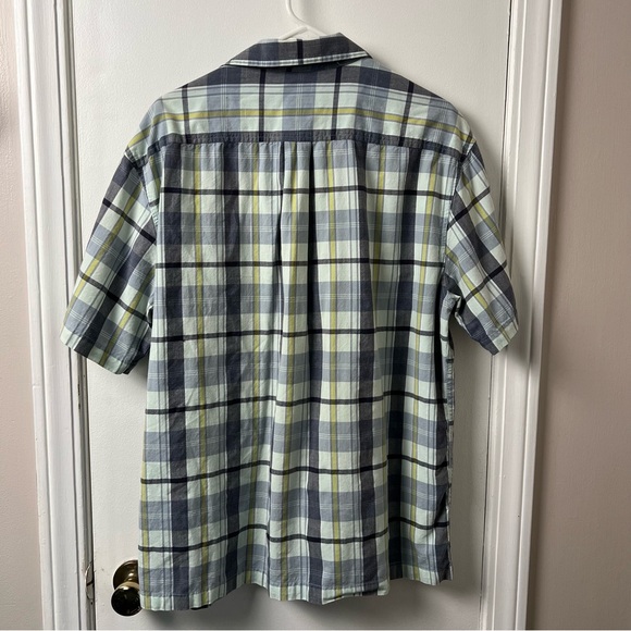 Old Navy- Men’s Short Sleeve Button Down- Blue Green Plaid- Large - Picture 7 of 7